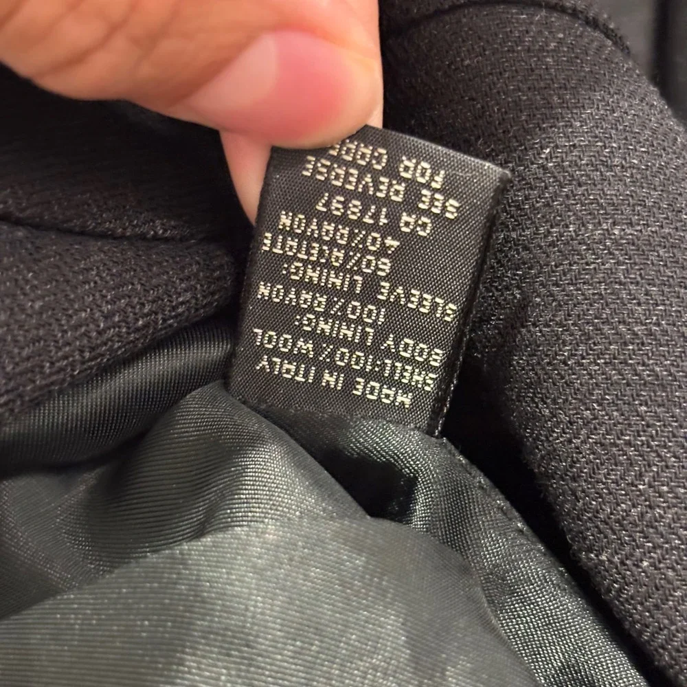 Banana Republic Mens 40R Black 100% Wool 3 Button Blazer Jacket Made in Italy